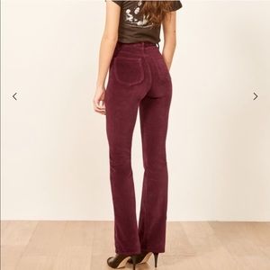 Reformation Mali pants in Burgundy